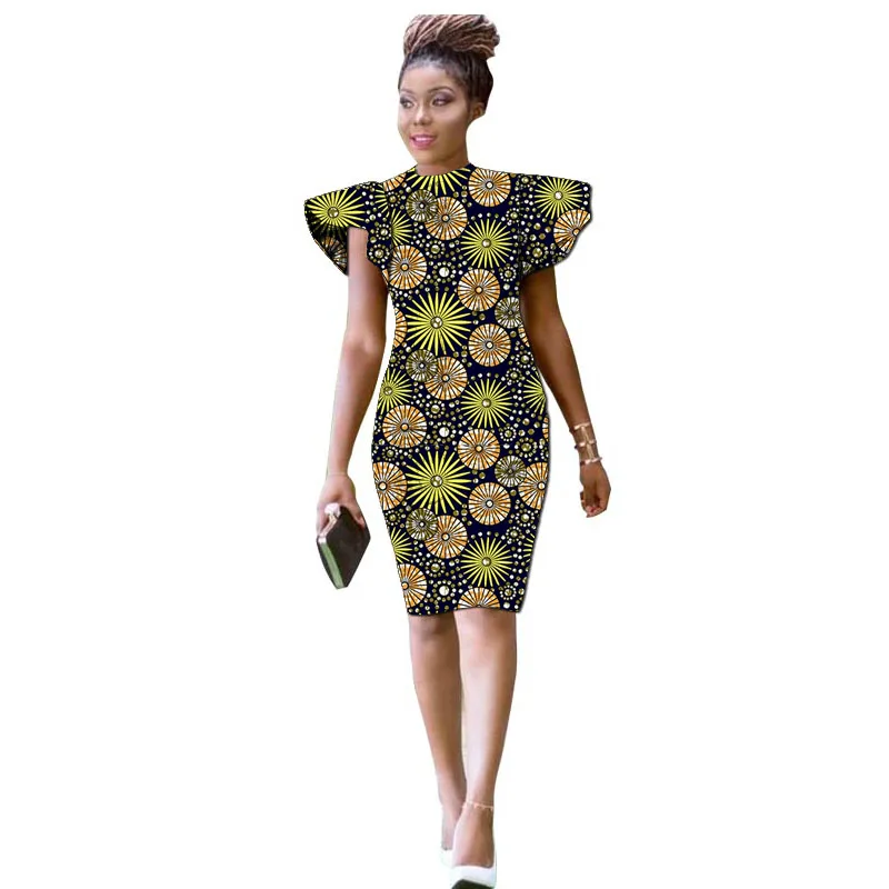 

Women African Outfits Dashiki Print Dress Knee Length Wedding/Party Garment For Ladies