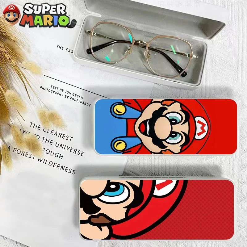 Anime Super Mario Bros Case for Eyeglasses Eyewear Cases for Children Accessories Student Cartoon Eyeglass Storage Case Portable