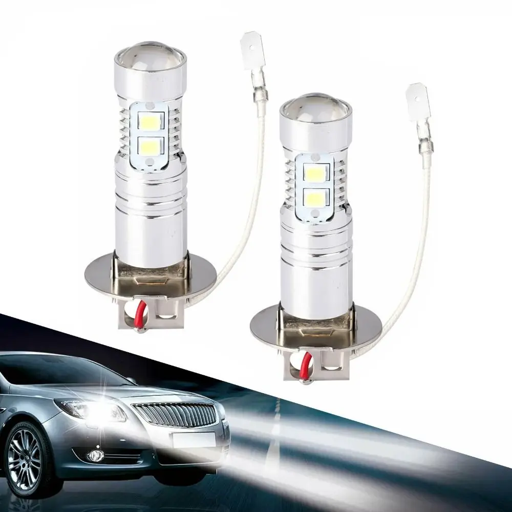 

1Pair/2Pcs Mini Super Bright Car Fog Lights 12V H1 H3 Driving Running Lamp 100W 6000K LED Headlight Bulb Canbus