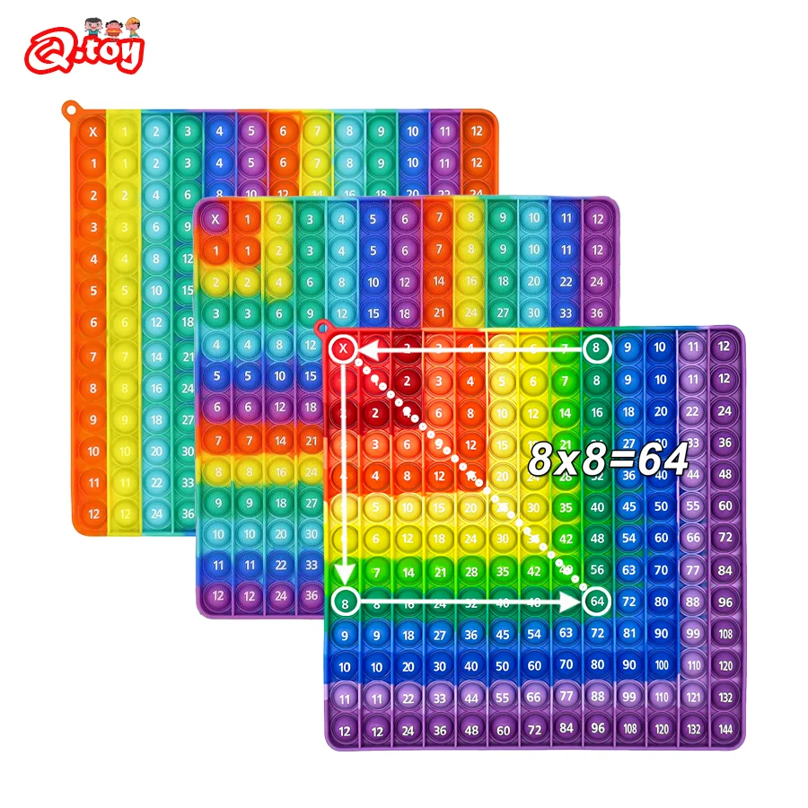 24cm Multiplication Push Bubble Table Game Colorful Silicone Children Learning Math Toys Teaching Aids Educational Toys for Kids