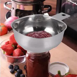 Stainless Steel Square Wide Mouth Funnel Large Oil Leakage Jam Funnel with Handle Gadget for Home Kitchen Restaurant