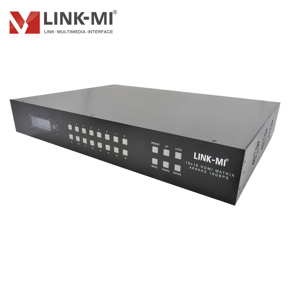 Conmutador de matriz de 18 Gbps 16x16 con soporte de matriz AV de audio SPDIF 4K2K 60 Hz YUV 4:4:4