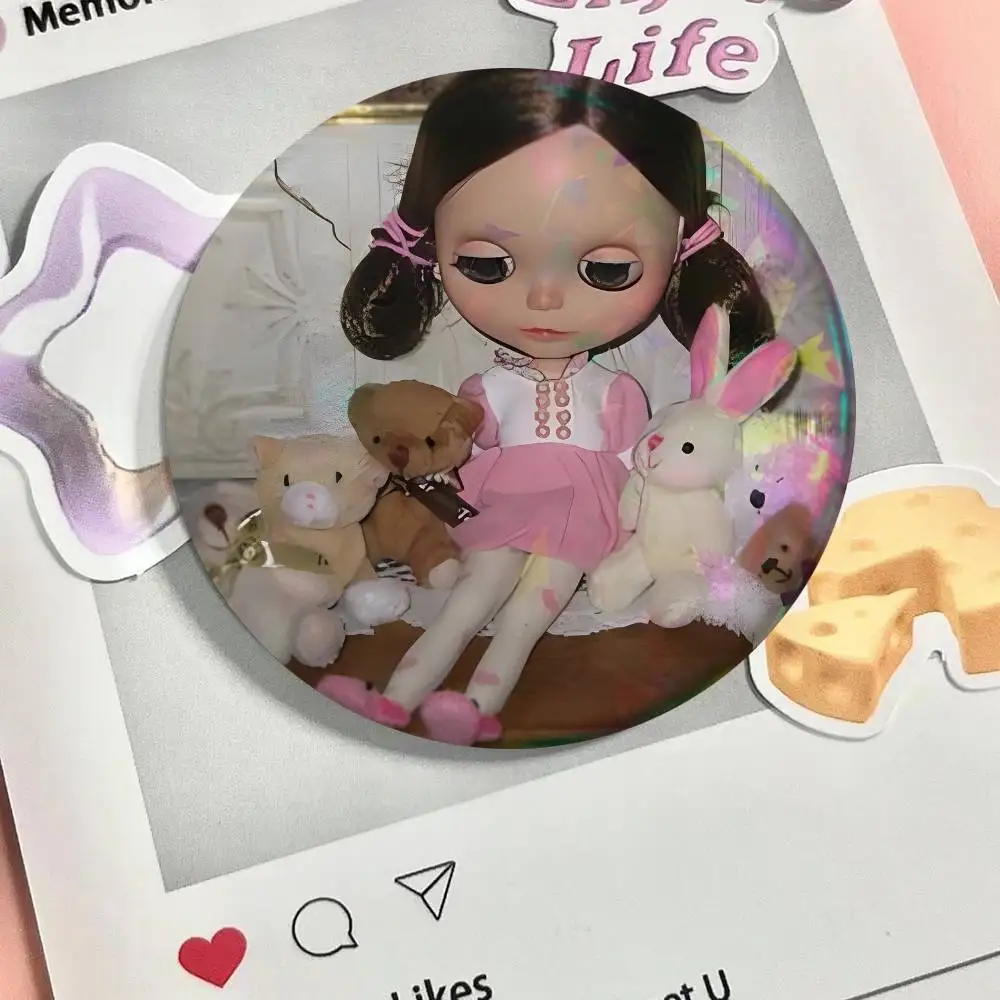 Friends Blythe Doll Tote Bag Round Badge Creative Brooch Clothing Backpack Accessories Lapel Pin