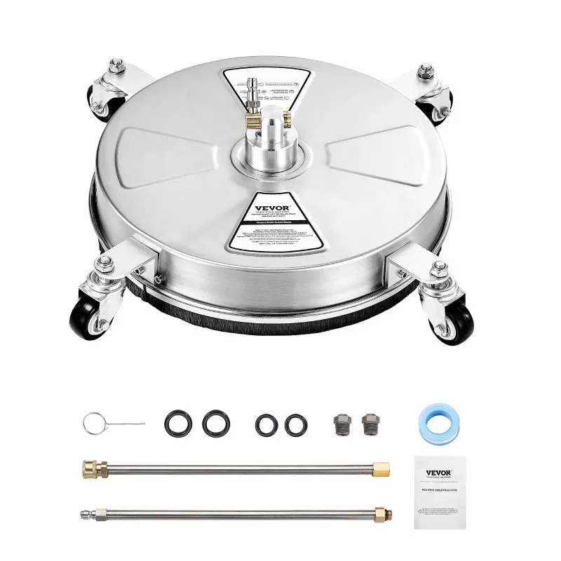 

Pressure Washer Surface Cleaner PE/Stainless Steel Pressure Washer Attachments with 4 Wheels for Concrete Patio Deck