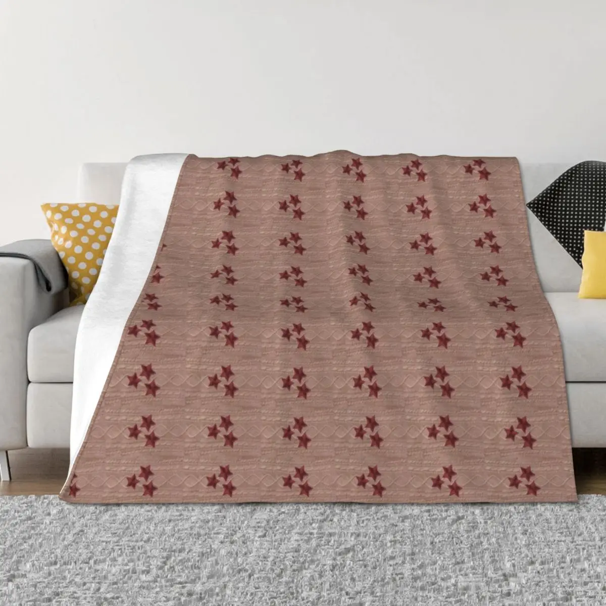 

Red cardigan star (Printed Image - Not Real Knit) Throw Blanket Decoratives Beautifuls Single Blankets