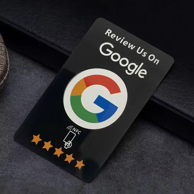 Google Review Tap NFC Cards NTAG215 13.56MHz Reusable Programmable Tap To Review for Business Feedback