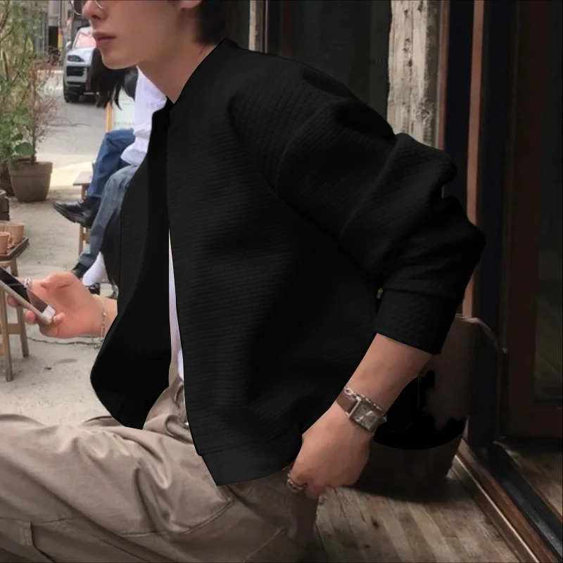 

INCERUN Men Jackets Solid Color Stand Collar Long Sleeve Button Men Coats Streetwear Loose Korean Style Fashion Casual Outerwear