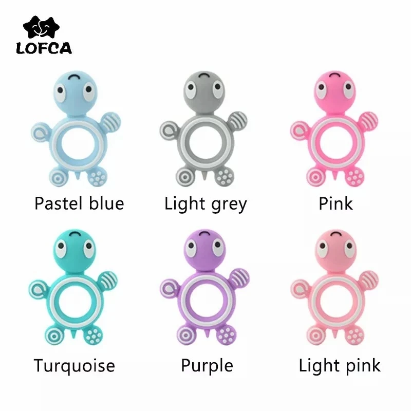 LOFCA Baby Teether Silicone Turtle Food Grade Silicone BPA Free Baby Teething Toys DIY Nursing Pacifier Chain Necklace Making