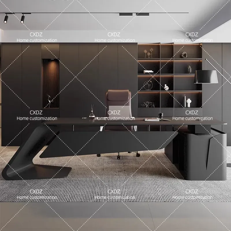 Matte Finish Executive Desk Modern Simple High End Office Table for President Boss Large Workstation Contemporary Design
