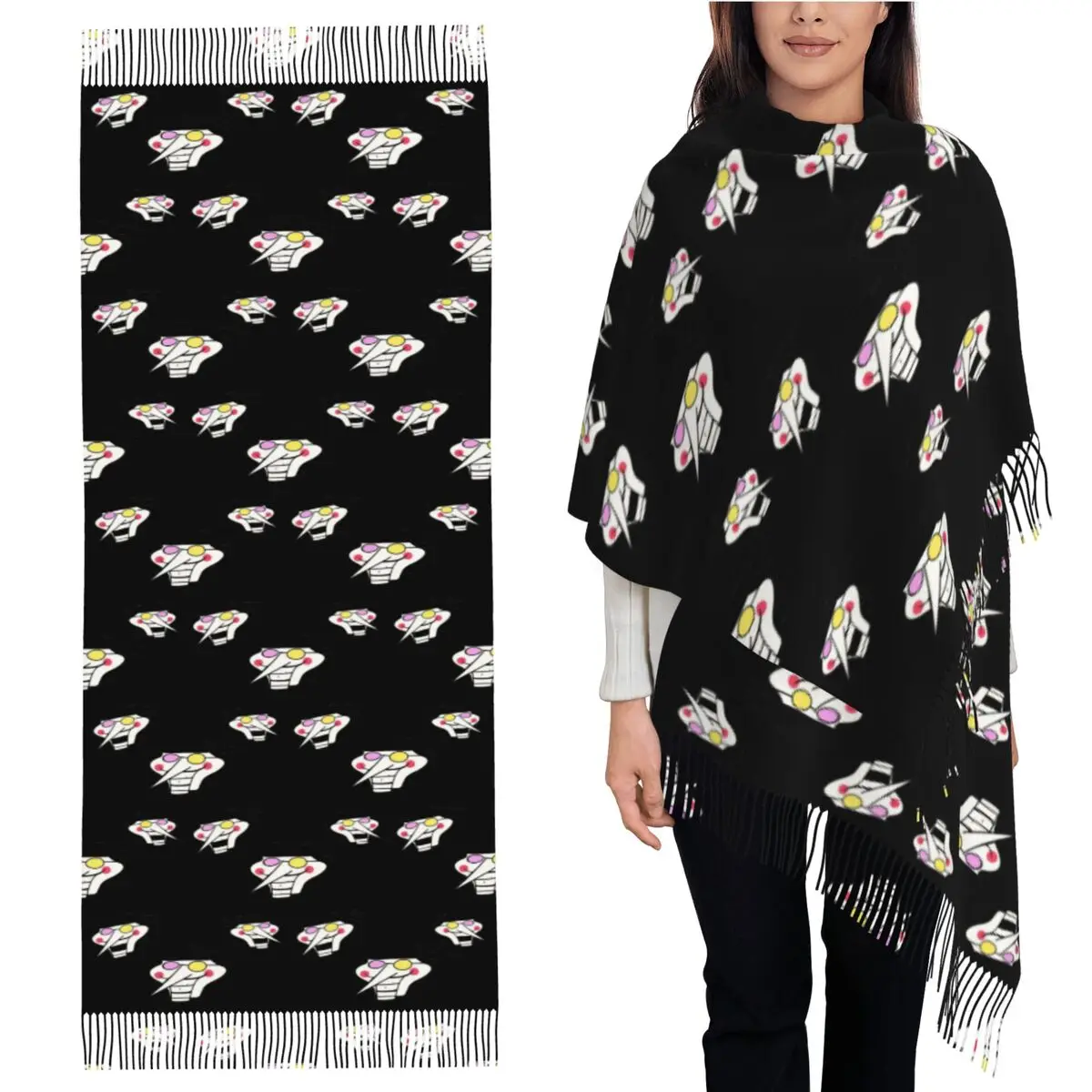 

Deltarune Spamton Scarf Tassel Scarves Women Soft Warm Shawls and Wraps Large Fall Winter Shawl Wrap