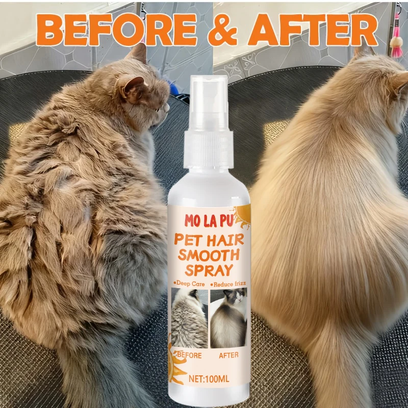 Spray Instantáneo 10 en 1 para Suavizar el Pelo de Mascotas Sin Enjuague - Spray Antiencrespamiento Sin Enjuague que Contiene Aceites Esenciales Vegetales, Aloe Vera y Vitamina E, Apto para Gatos y Perros - Suaviza el Pelo de Forma Segura y Rápida, Crea u