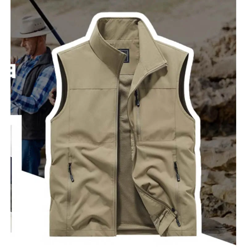 Multi-pocket autumn and winter vintage large size vest vest fashion brand all sports outdoor wear men's vest clip