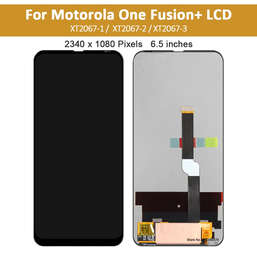 LCD Display for Motorola One Fusion Plus, Touch Screen Digitizer Assembly, XT2067-1, 2, 3, 6.5 \