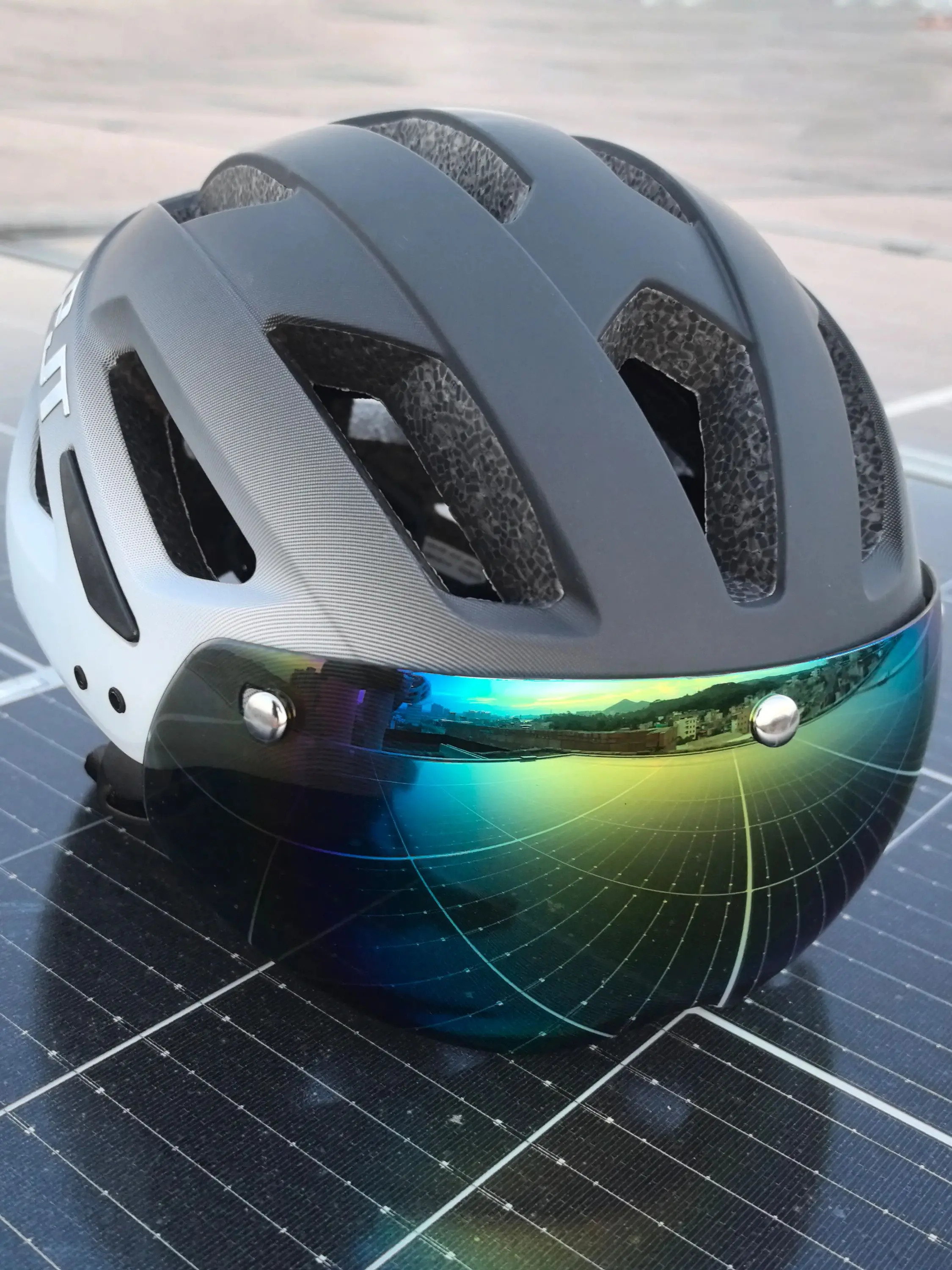 AliExpress PJT Bike Helmet With Sun Goggle Men Sun Visor Bicycle Helmet Sunglasses Road MTB Cycling Helmet Goggle E-bike Sports Bike Helmet