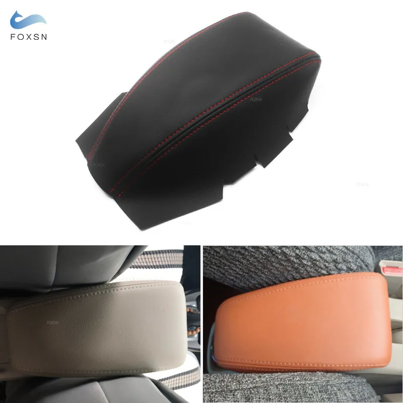 Car Styling Center Console Armrest Lid Box Cover For Honda City 2008 2009 2010 2011 2012 2013 2014 Microfiber Leather Trim
