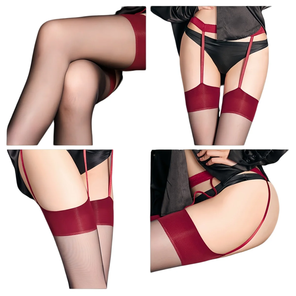 

Black Red Garter Thigh High Stockings Plus Size Pantyhose White Tights for Oversize Women Daily Office Night Club Party Wear XXL