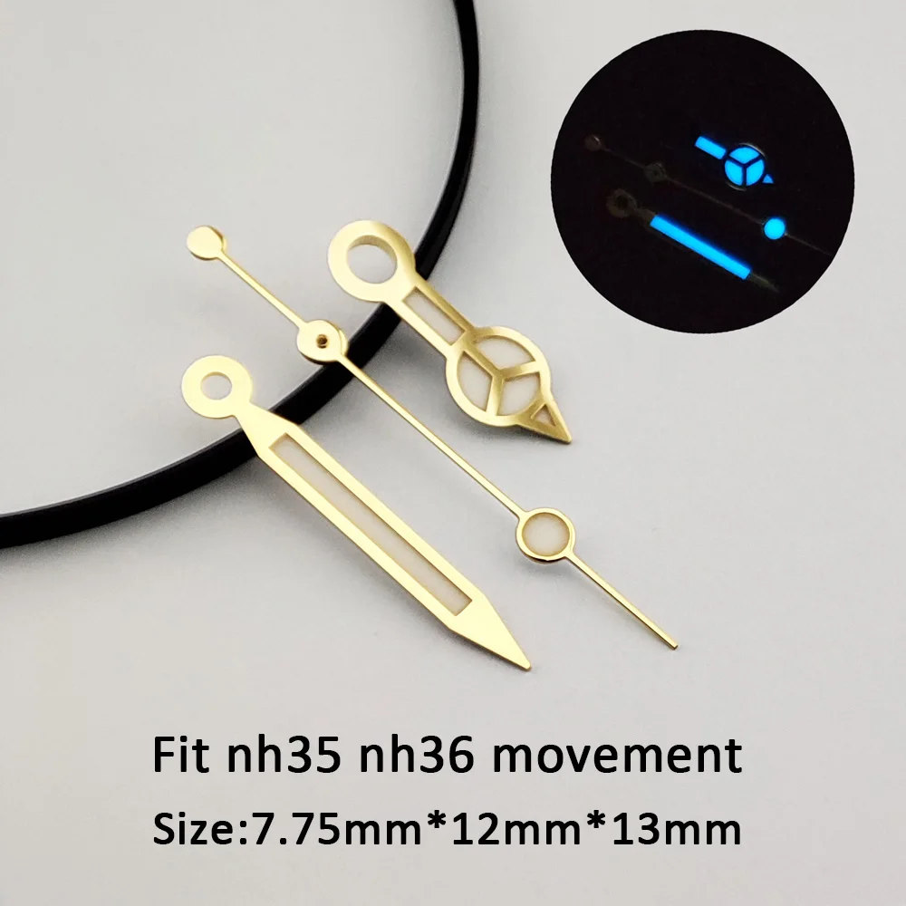 Blue Luminous Silver Gold Rose Diver Watch Hands Needles Accessories Suitable for NH35/NH36 Watch Hands