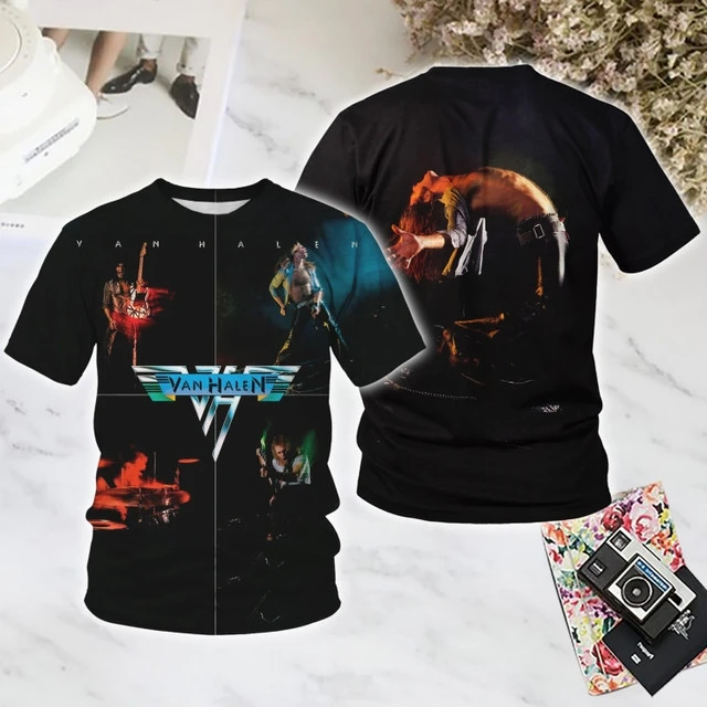 Camiseta para hombre, camiseta con estampado 3d de Rock VAN HALEN Band, camisetas de manga corta a la moda para mujer, camiseta de Hip Hop, ropa para hombre