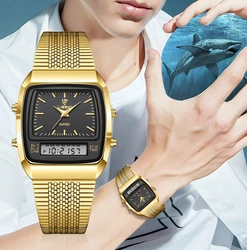 Couple's Watch Business Leisure Multi Functional Waterproof Dual Display Advanced Light Luxury Gold Electronic Quartz Watch