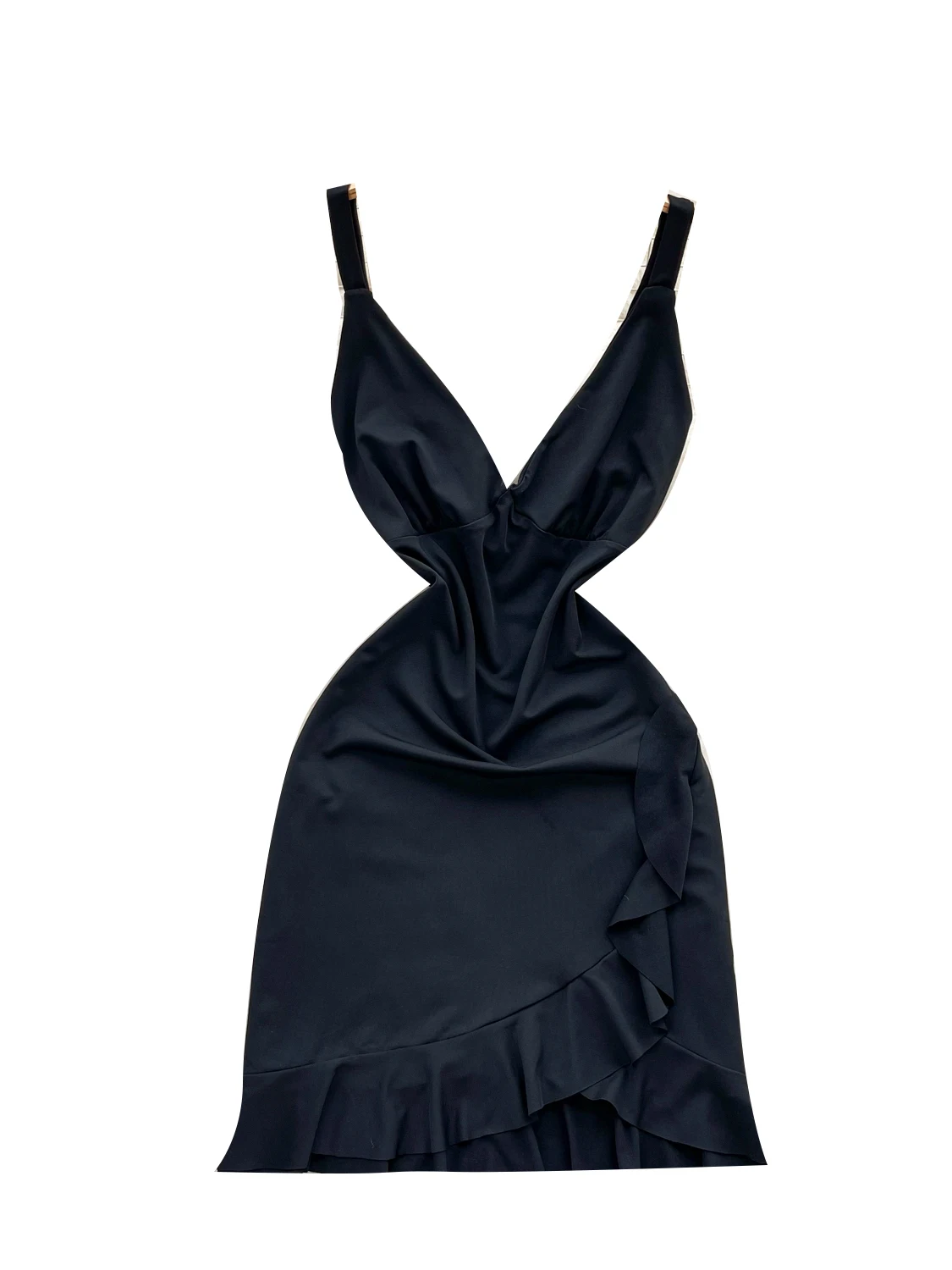 エレガントな黒のノースリーブサマードレス女性の深いVネック非対称ヘムライン花柄レースショートスカートハイウエストAライン韓国スタイル