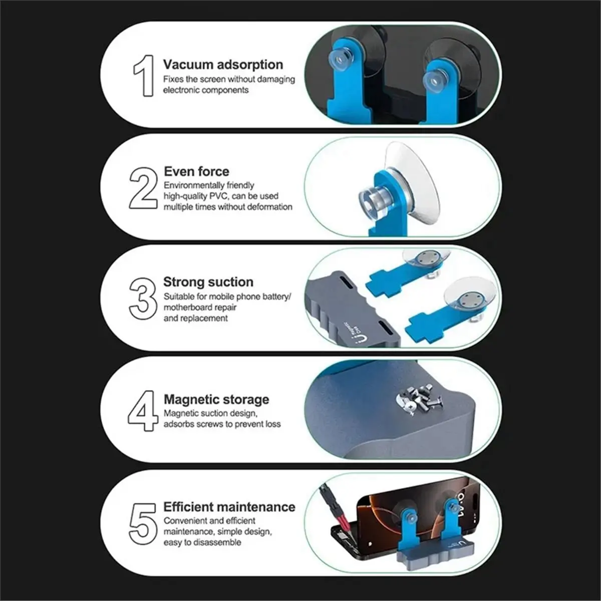 

Кронштейн для ремонта экрана, сильный адсорбционный зажим для крепления экрана, держатель ЖК-экрана мобильного телефона, инструмент для крепления рамки