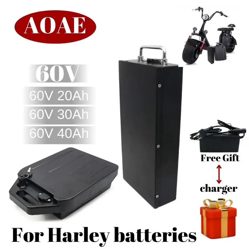 For Harley Battery 60V 20Ah 30Ah 40Ah Electric Motorcycle 18650 Lithium Battery Suitable For CityCoco Electric Scooter Battery