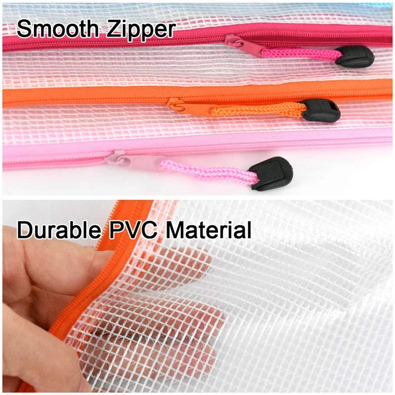 36 Stuks Mesh Document Tas Multicolor Pvc Waterdichte Reis Opslag Pouch Voor Schoolbenodigdheden, 12 Kleuren