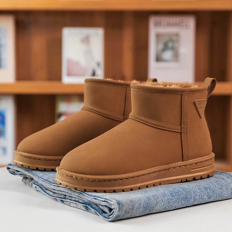 

2025 Winter Snow Boots for Men New Fashion Australia Boots 39-47 Classic Top Quality Suede Leather Ankle Boots Warm Mens Shoes