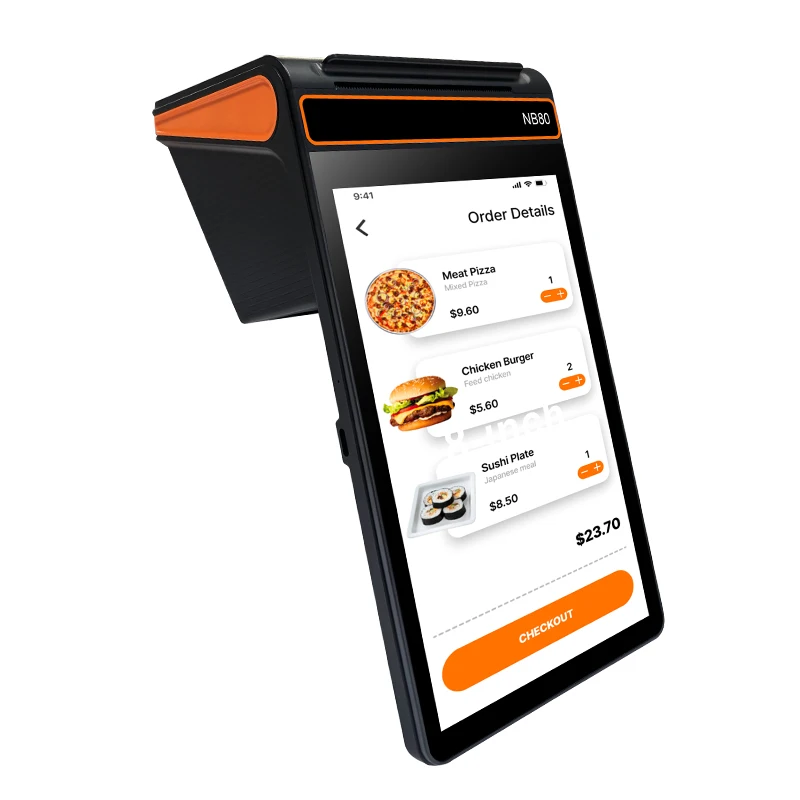 GMS google 8inch Android 13, Restaurant Small Tablet POS Terminal, Ordering All-in-one Machine, 80 Printer / NFC / Qr Code