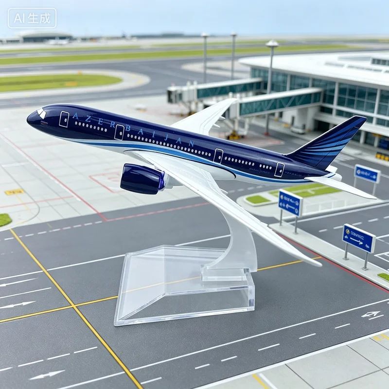 

16CM Model Azerbaijan B737 Airlines Dieacst Metal Alloy Airplane Aircraft Plane With Base Model Display Collection Decoration
