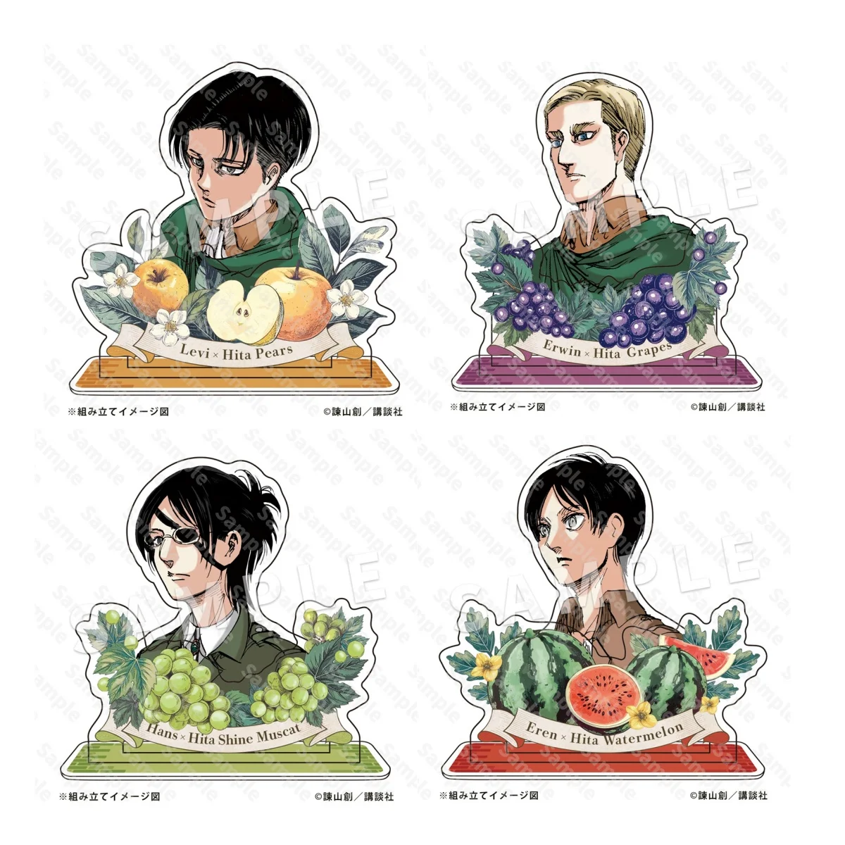 Tarjeta con soporte acrílico de ataque a los Titanes, adornos de escritorio, modelo de muñeca, juguetes Hida, fruta, acrílico, soporte de medio cuerpo, tarjeta, regalo de cumpleaños para hombres