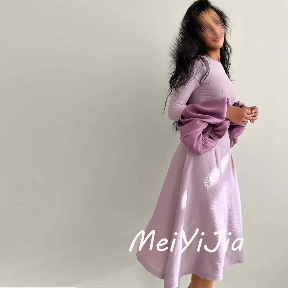 Meiyijia  Evening Dress Scoop Neckline A-Line Chiffon Knee-Length Saudi  Arabia  Sexy Evening Birthday Club Outfits Summer 2024