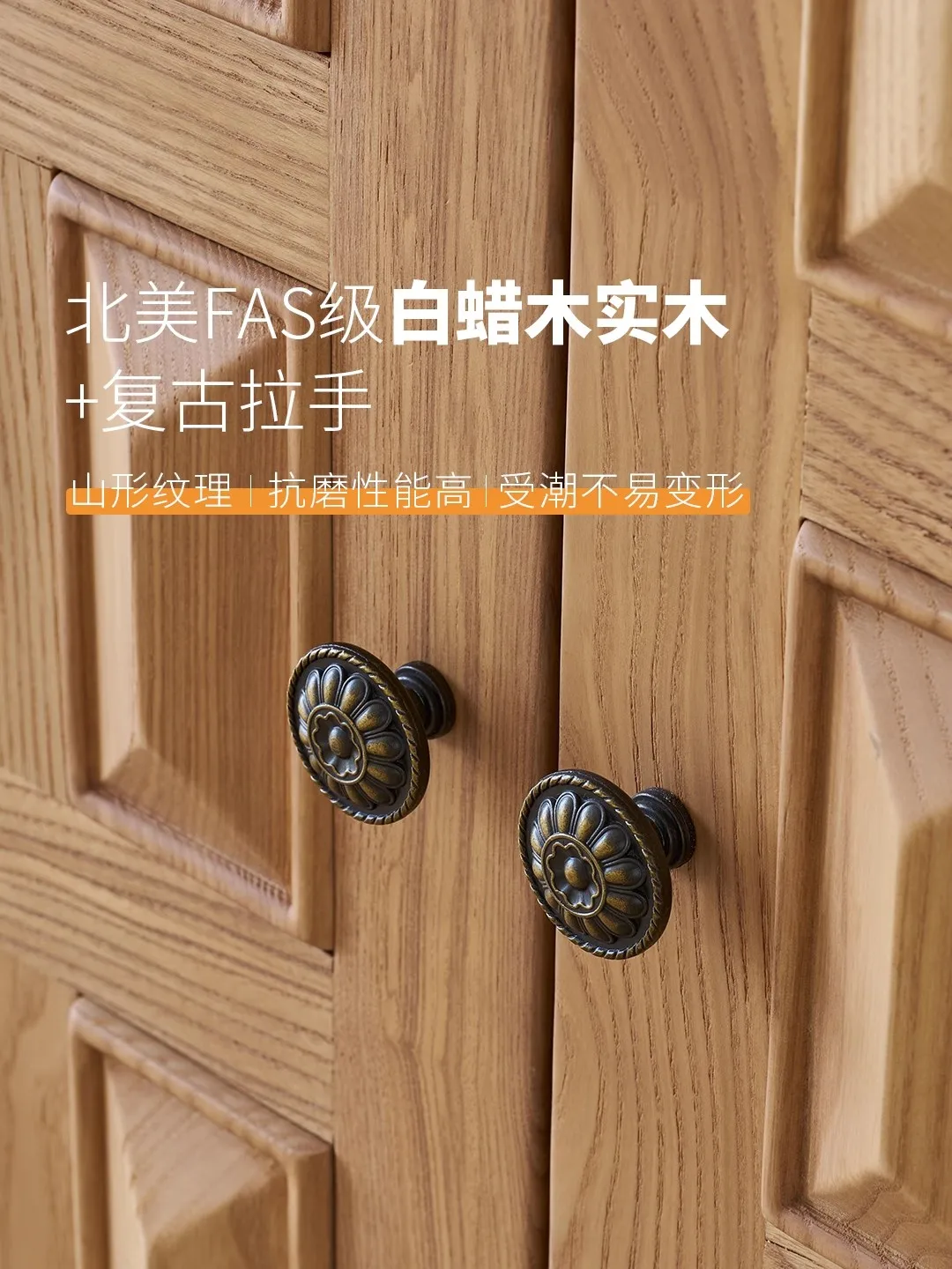 Vintage solid wood dining side cabinet French oak carved locker Medieval wabi-sabi TV cabinet porch cabinet