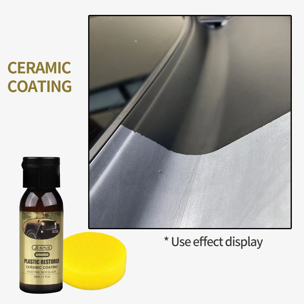 Plástico restorer carro couro de longa duração protege anti-envelhecimento super brilho exterior plástico de volta para preto gloss cuidados com o carro