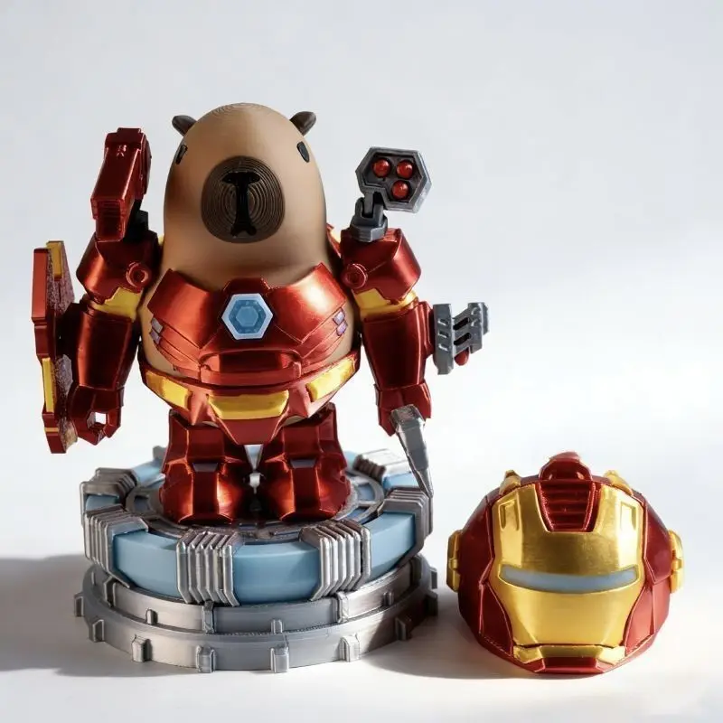 

Anime Capybara cos Iron Man Hero Magnetic Mecha Armor Action Figures Capybara Cartoon Creative Toys Surprise Gift Collectible