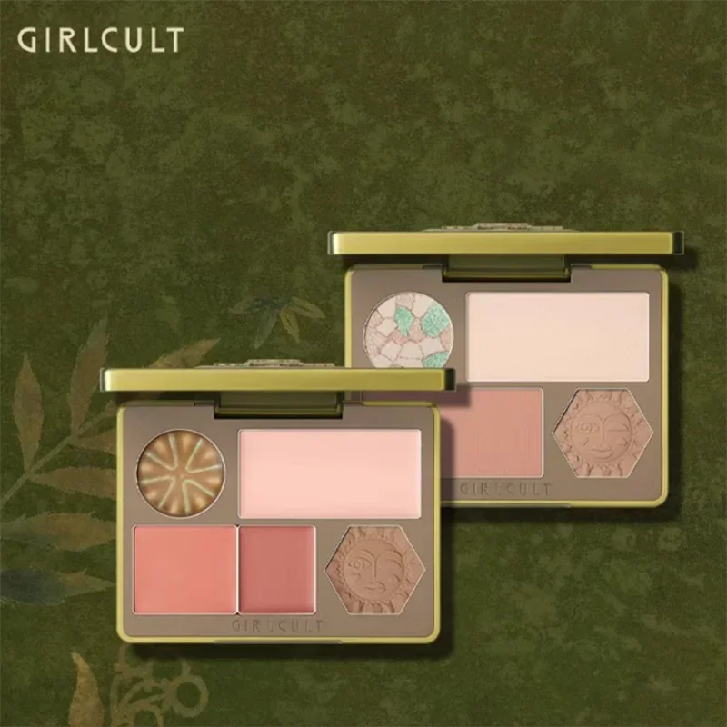 Maquiagem girlcult tudo em um paleta facial multifuncional blush iluminador contorno & bronzer pó & creme para brilho impecável
