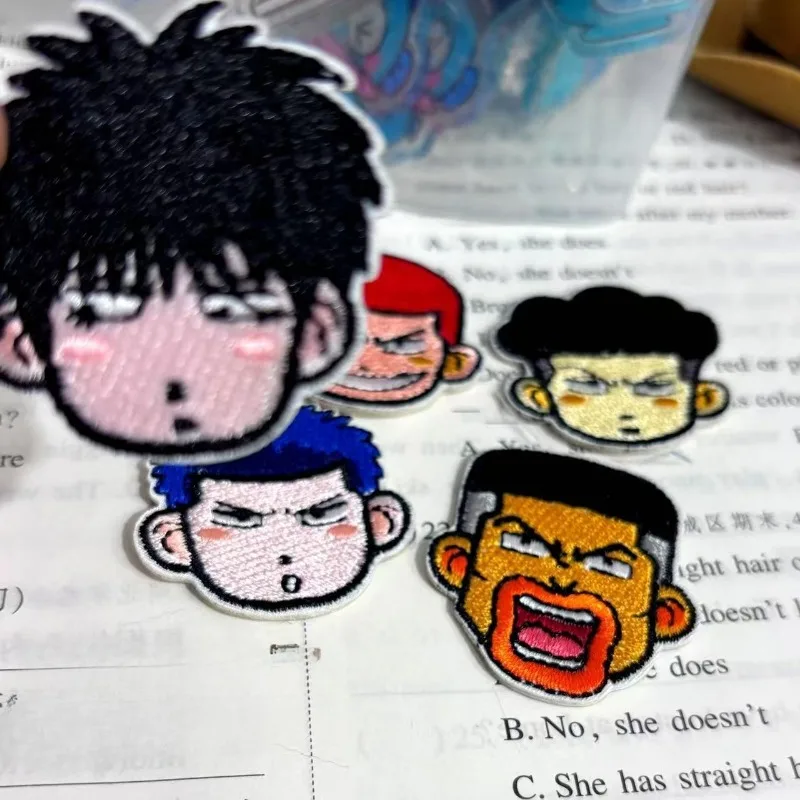 جديد سلام دنك 5 قطعة أنيمي لطيف Xiangbei Wuhu Sakuragi Hanao الكرتون المطرزة الملابس التصحيح التطريز القماش التصحيح بالجملة