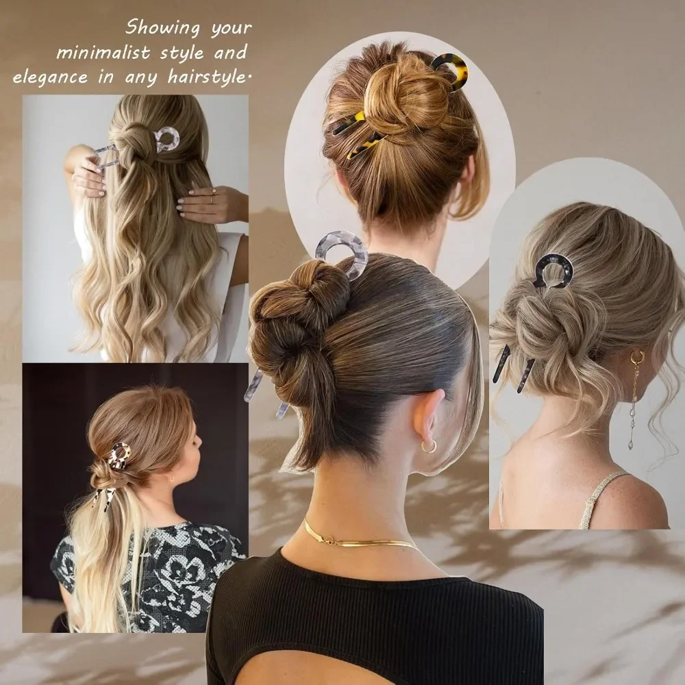 4 horquillas francesas Lialys para mujer, horquillas elegantes de prestige de 4,33 pulgadas de longitud, adecuadas para tipos de cabello grueso, medio y largo