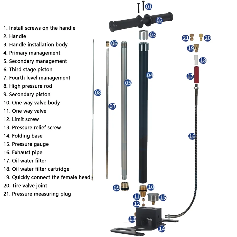 300bar 30mpa 4500psi 3 Stage PCP Pump for Car Bicycle High Pressure Air Compressor Hunting Inflator HPA Tank Diving Inflator view 4