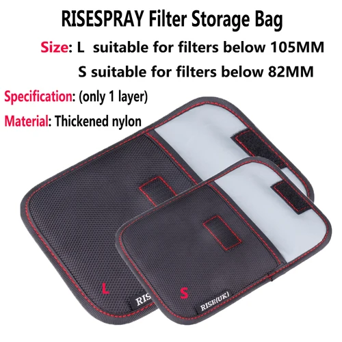 Imagen 2 del producto RISESPRAY-funda de filtro de lente impermeable, bolsa de filtro de cámara, fotografía de lentes de 25-108mm para ND UV CPL, soporte de filtro de lente