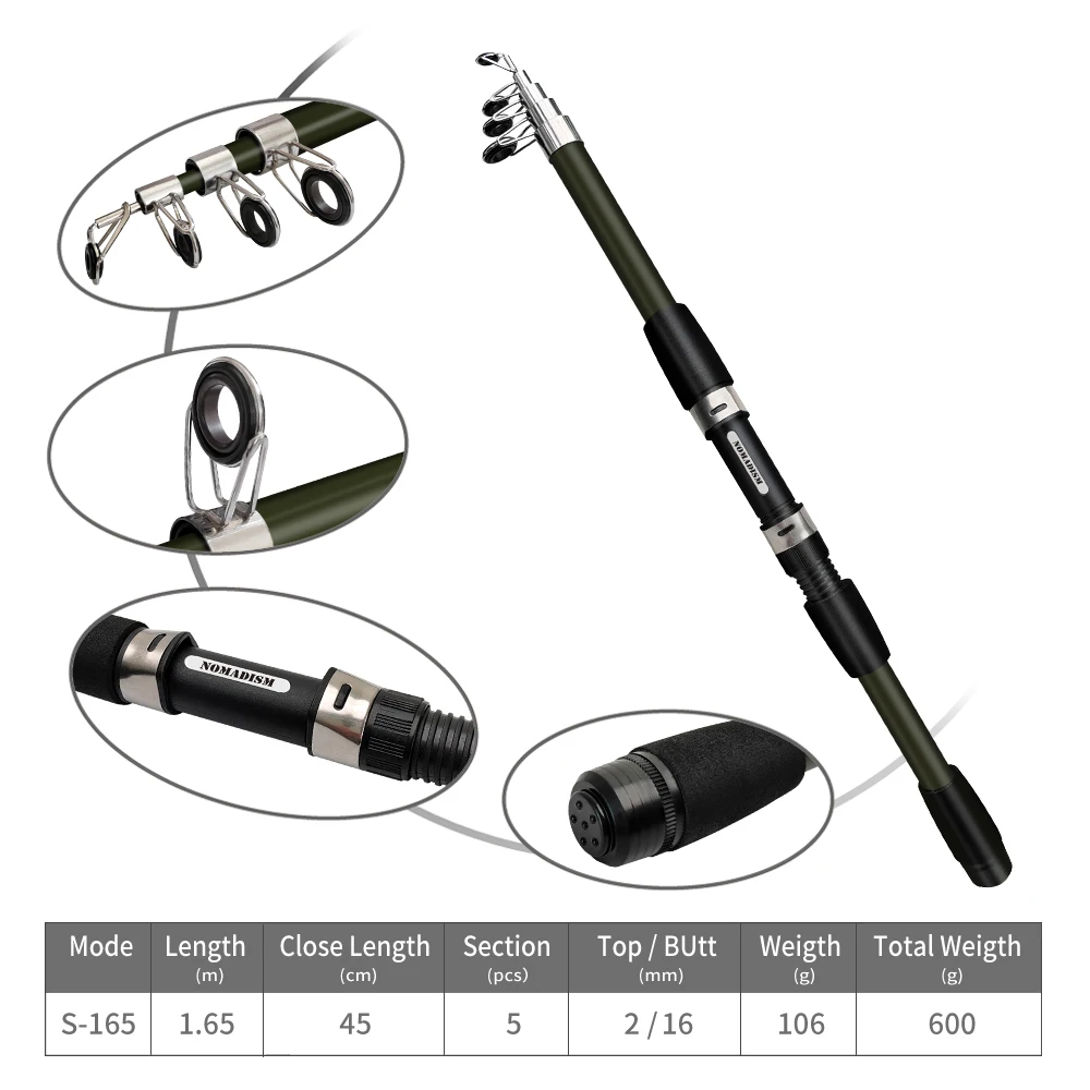 New 1.65mTelescopic Fishing Ro - Fishing Equipment Online recensione e prezzo