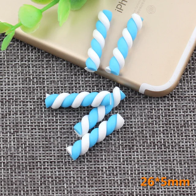 10 stücke Kawaii Spirale Marshmallow Süßigkeiten Polymer Clay Cabochon Flatback Für DIY Telefon Dekoration – Detail 32