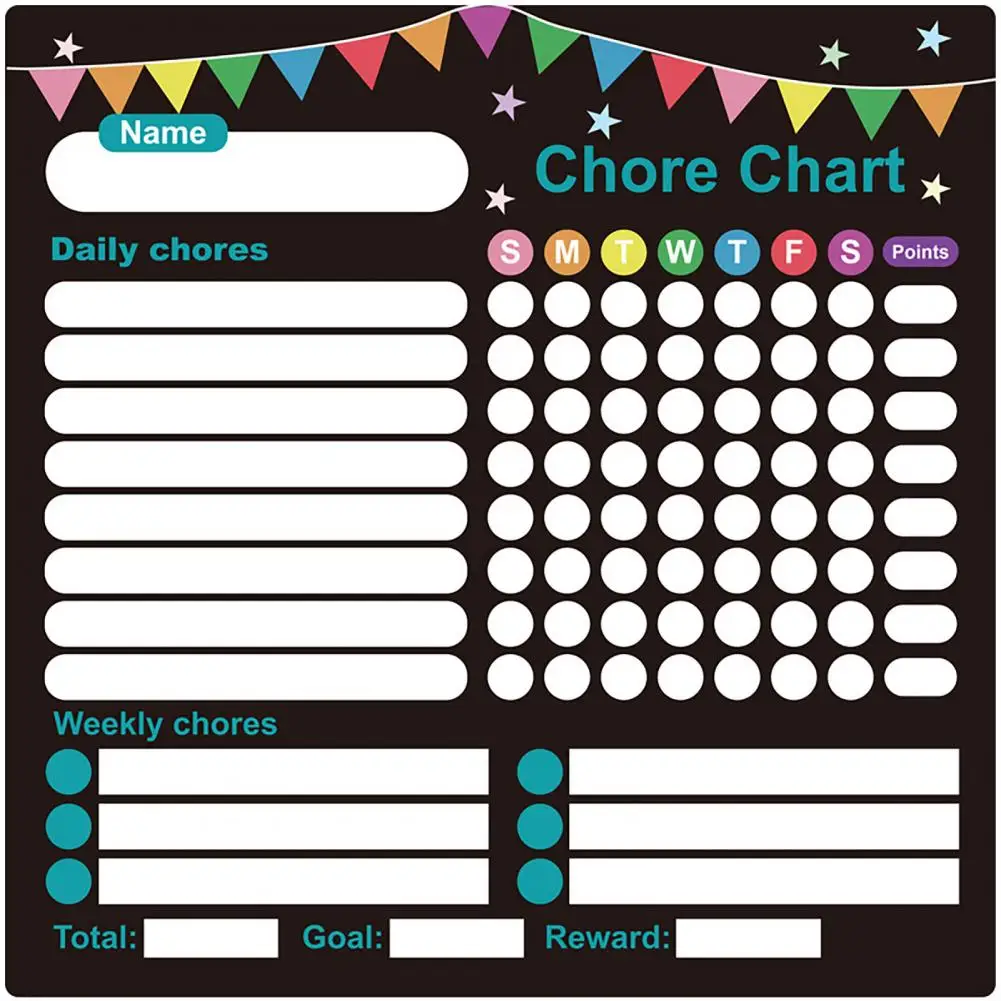 Tabla de responsabilidad educativa, juego de pizarra magnética de 3 uds con borrador de bolígrafo, superficie resistente a las manchas, tablero de recompensa para niños para el hogar