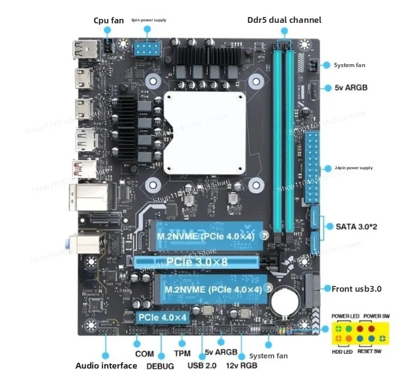 Onboard CPU Main Board Kit Modt Architecture AI Processor 125H/155H/165H Integrated Main Board Kit