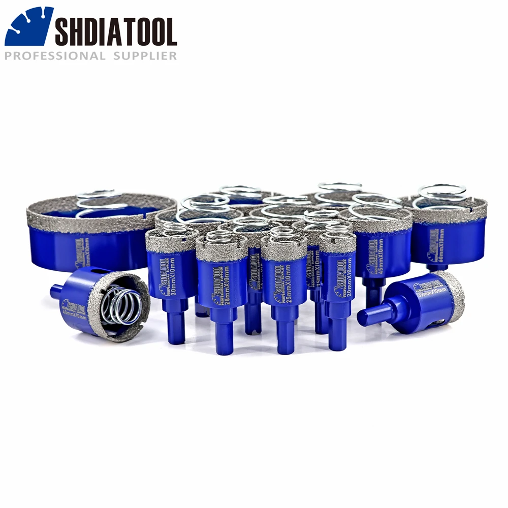 SHDIATOOL 1 قطعة ضياء 20-100 مللي متر الماس مثقاب الخشب مع الربيع الحفر الأساسية القاطع مثلث عرقوب سيراميك الرخام ثقب المنشار فتاحة