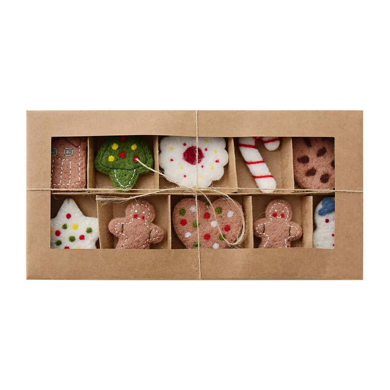 Christmas Wool Felt Pendant Felt Snowman Gingerbread Man Xmas Tree Hanging Ornaments DecorationNew Year Party Kids Gifts Navidad