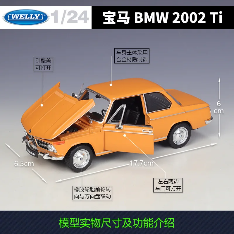 Welly 1:24 bmw 2002 ti clássico esportes sedan-o original "máquina de condução final" veículos modelo fundidos em liga