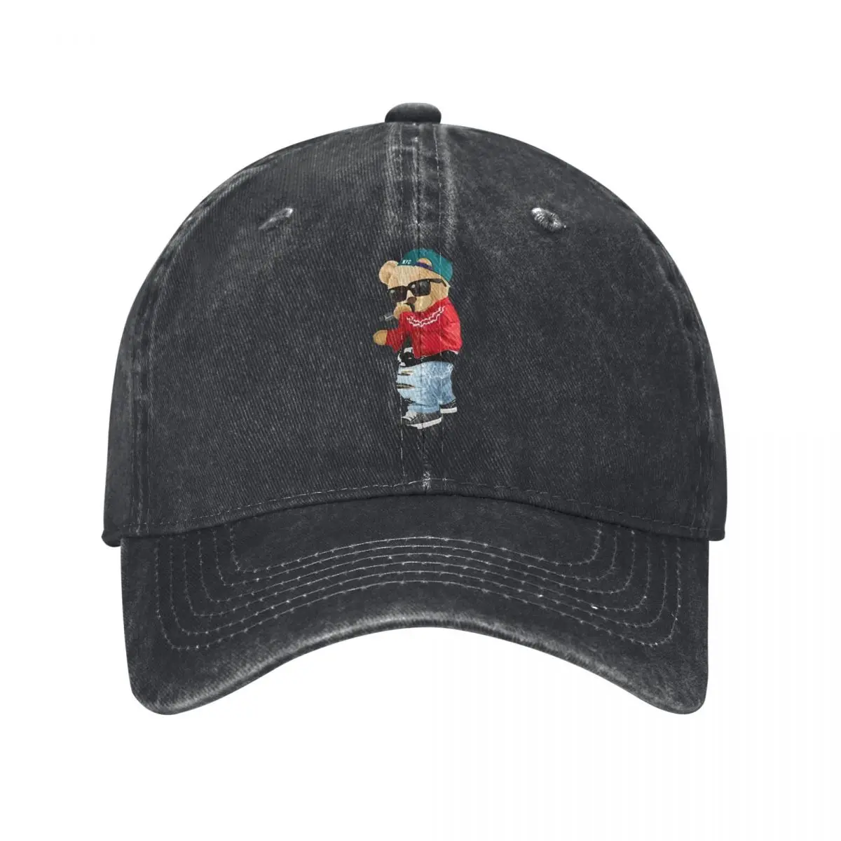 

Korean Male, Trend Bear Printing, O-Neck demin Cap Outdoor Adventures Women Hat Cap Man Summer