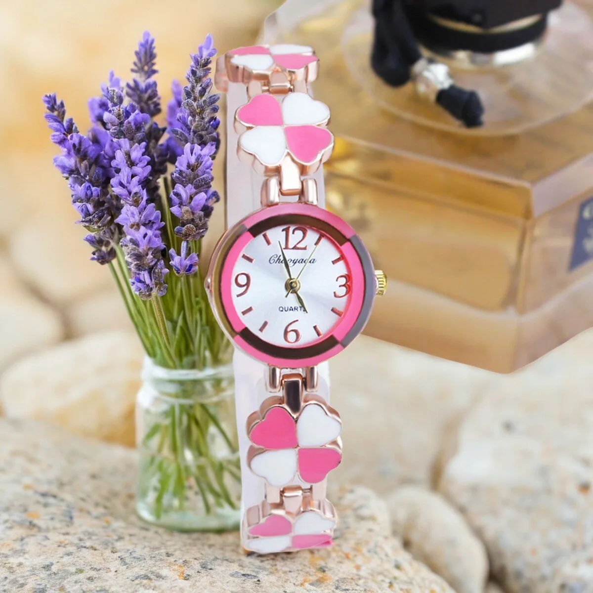 children girls women no-smart Lucky four-leaf grass Bracelet watches students kids analog classic durable safety birthday gifts