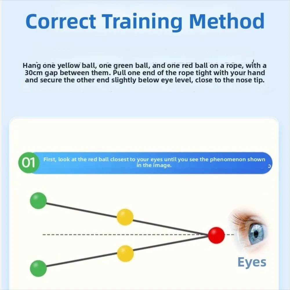 Lightweight Visual Convergence Trainer Portable Correction Tool Three Beads Brock String Target Pointing Practice Eye Care